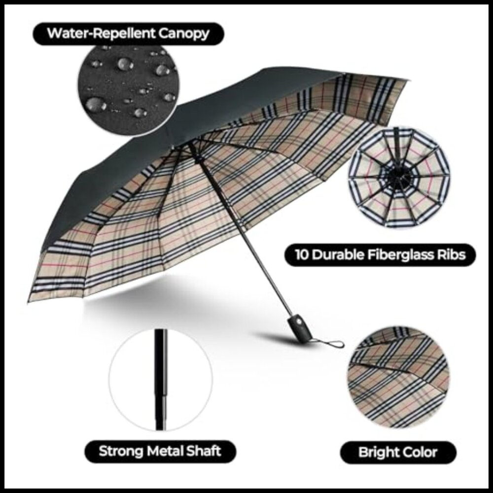 Automatic Windproof Travel Umbrella Compact Light… - image 3